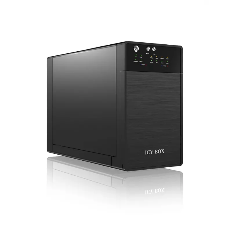 ICY BOX IB-RD3620SU3 Disk array 0 TB desktop nero