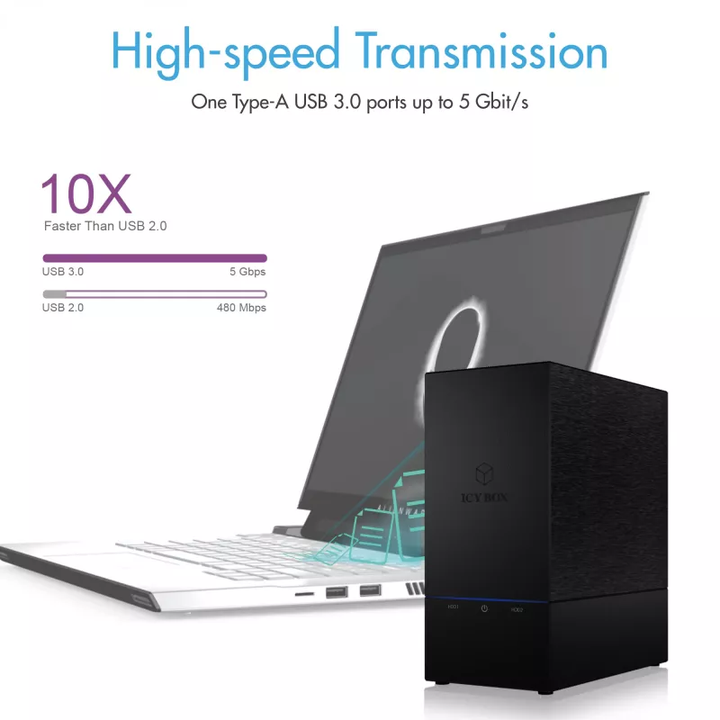 ICY BOX IB-RD3621U3 Case HDD/SSD nero 3,5