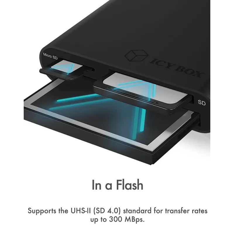 ICY BOX IB-CR301-U3 Lettore di schede USB 3.2 Gen 1 (3.1 Gen 1) nero