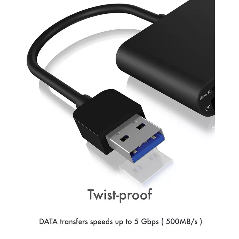 ICY BOX IB-CR301-U3 Lettore di schede USB 3.2 Gen 1 (3.1 Gen 1) nero