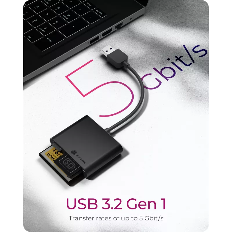 ICY BOX IB-CR301-U3 Lettore di schede USB 3.2 Gen 1 (3.1 Gen 1) nero