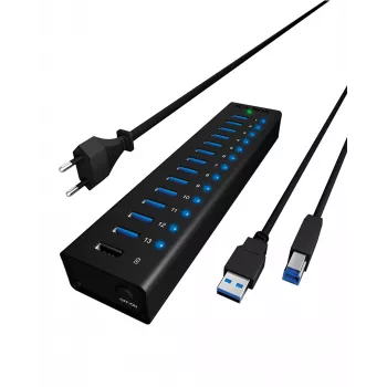 ICY BOX IB-AC6113 USB 3.2 Gen 1 (3.1 Gen 1) Type-B 5000 Mbit/s nero