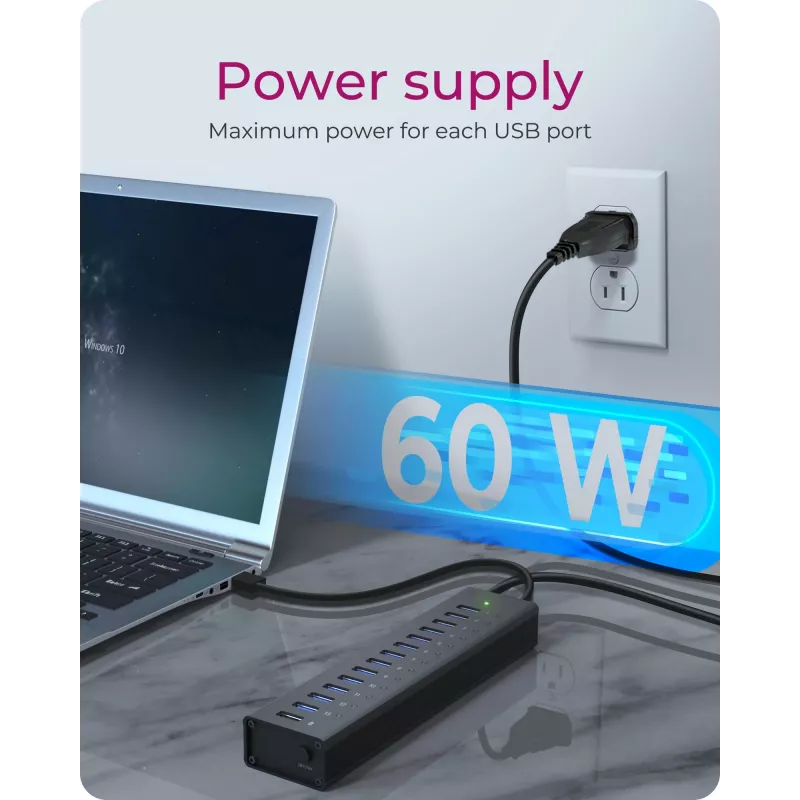 ICY BOX IB-AC6113 USB 3.2 Gen 1 (3.1 Gen 1) Type-B 5000 Mbit/s nero