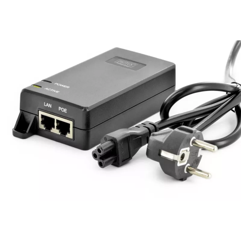 DIGITUS Iniettore PoE+, 802.3at 10/100/1000 Mbps uscita max 48V, 30W