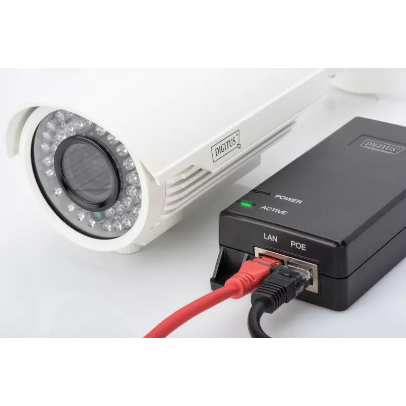 DIGITUS Iniettore PoE+, 802.3at 10/100/1000 Mbps uscita max 48V, 30W