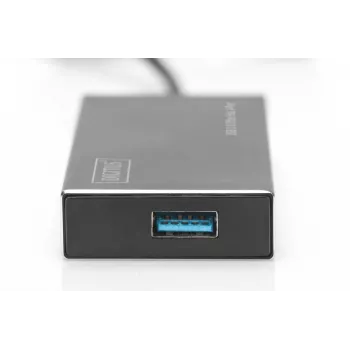 DIGITUS Hub USB 3.0, 4 porte incl. alimentatore 5V/2A case in alluminio