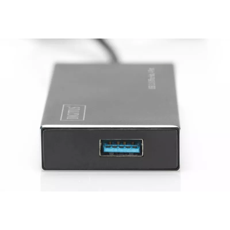 DIGITUS Hub USB 3.0, 4 porte incl. alimentatore 5V/2A case in alluminio