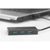 DIGITUS Hub USB 3.0, 4 porte incl. alimentatore 5V/2A case in alluminio