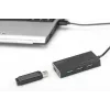 DIGITUS Hub USB 3.0, 4 porte incl. alimentatore 5V/2A case in alluminio
