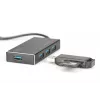 DIGITUS Hub USB 3.0, 4 porte incl. alimentatore 5V/2A case in alluminio