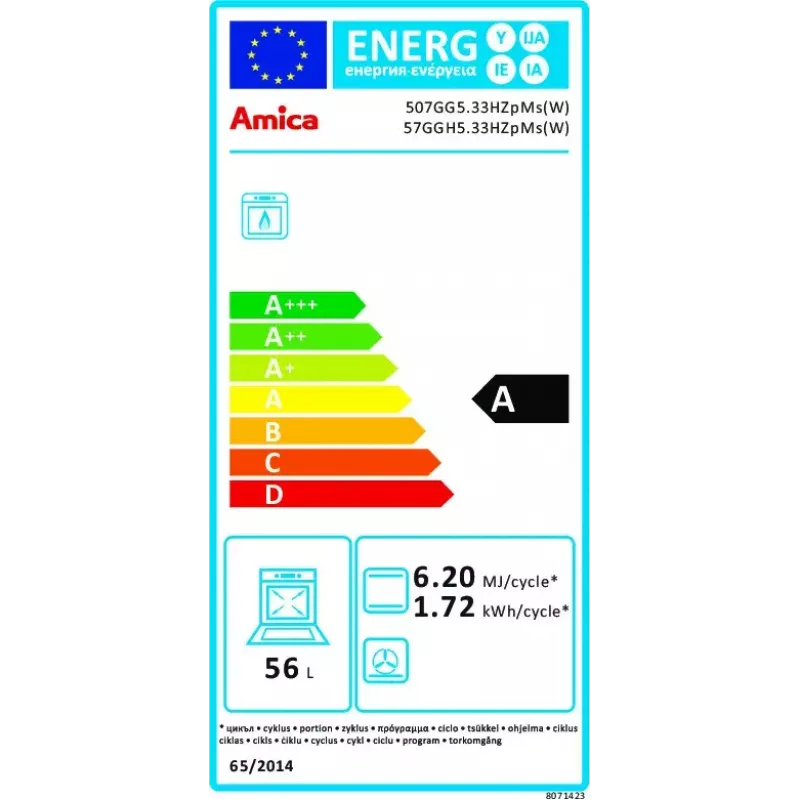 Cucina a gas indipendente Amica 57GGH5.33HZpMs(W) bianco