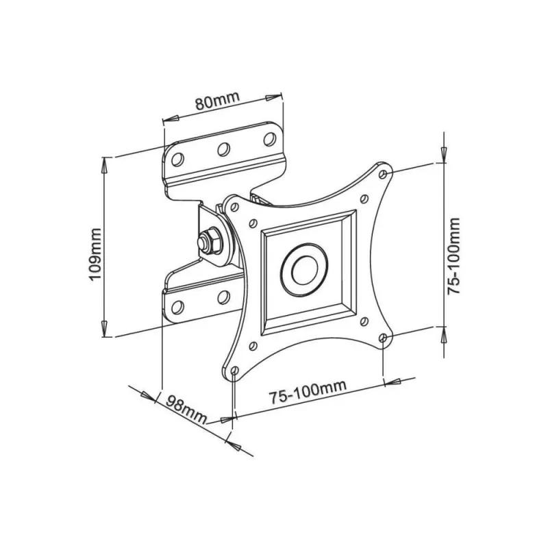 Supporto a parete Techly per LCD LED 13-30 pollici, completamente orientabile, bianco