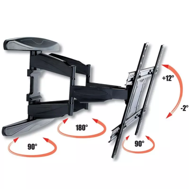 Supporto a parete Techly 40-80 ultra sottile full motion per TV LCD nero