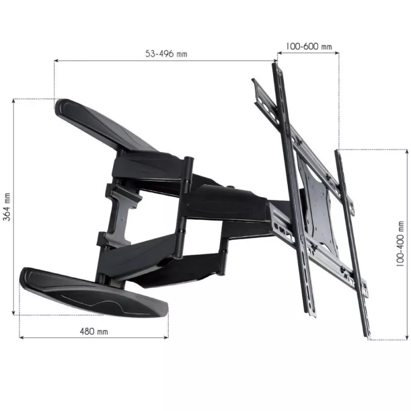 Supporto a parete Techly 40-80 ultra sottile full motion per TV LCD nero