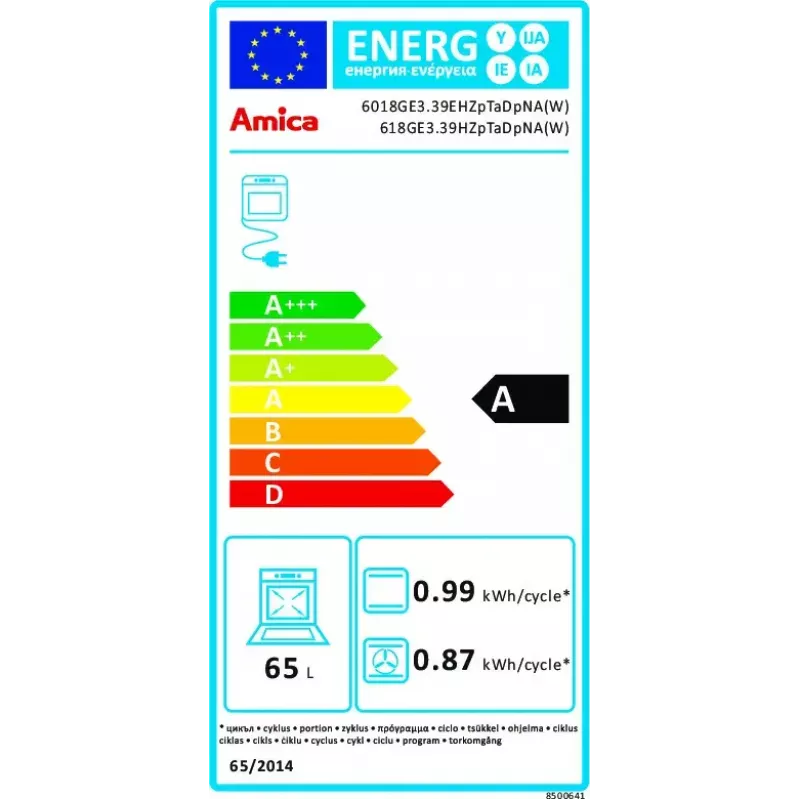 Cucina a libera installazione Amica 618GE3.39HZpTaDpNA(W)