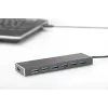DIGITUS hub USB 3.0, 7 porte incl. alimentatore 5V/3,5A, case in alluminio