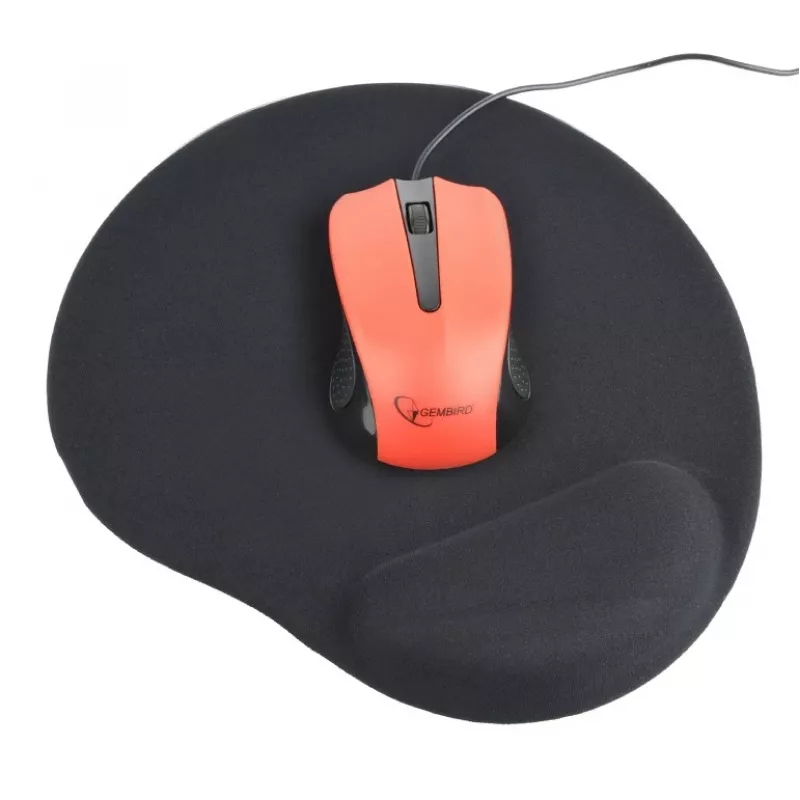 GEMBIRD tappetino mouse con poggiapolsi in gel (240 x 220 mm) – nero