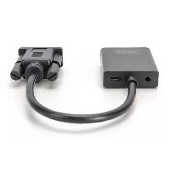 DIGITUS convertitore VGA a HDMI + audio (3,5 mm) Full HD (1080p), tipo cavo 15 cm nero