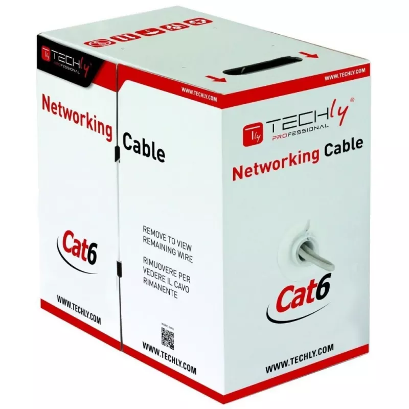 Techly ITP9-FLU-0305 cavo di rete grigio 305 m Cat6 U/UTP (UTP)