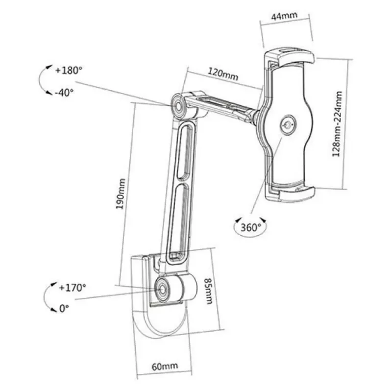 Techly ICA-TBL 2802 supporto passivo per tablet/UMPC nero