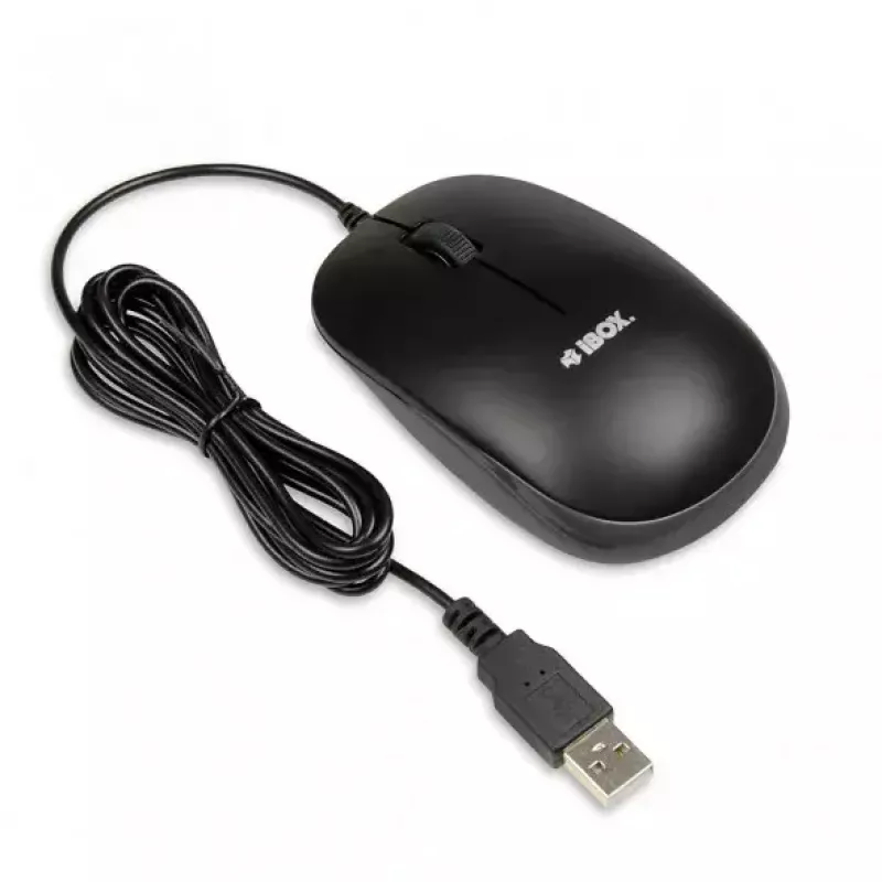 Set tastiera e mouse con filo IBOX IKMS606 — tastiera QWERTY full-size UK inglese, USB, nero, mouse 800 DPI