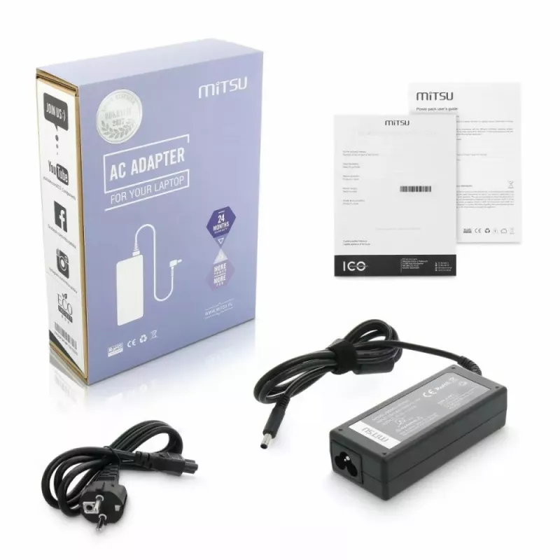 Alimentatore MITSU 5ZM018 19,5V 3,34A con connettore 4,5×3,0 mm per Dell