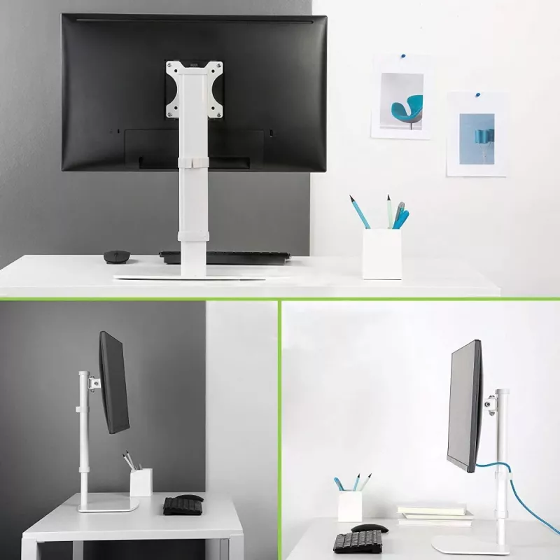 Techly ICA-LCD 260 supporto monitor / stand 68,6 cm (27 pollici) scrivania bianco