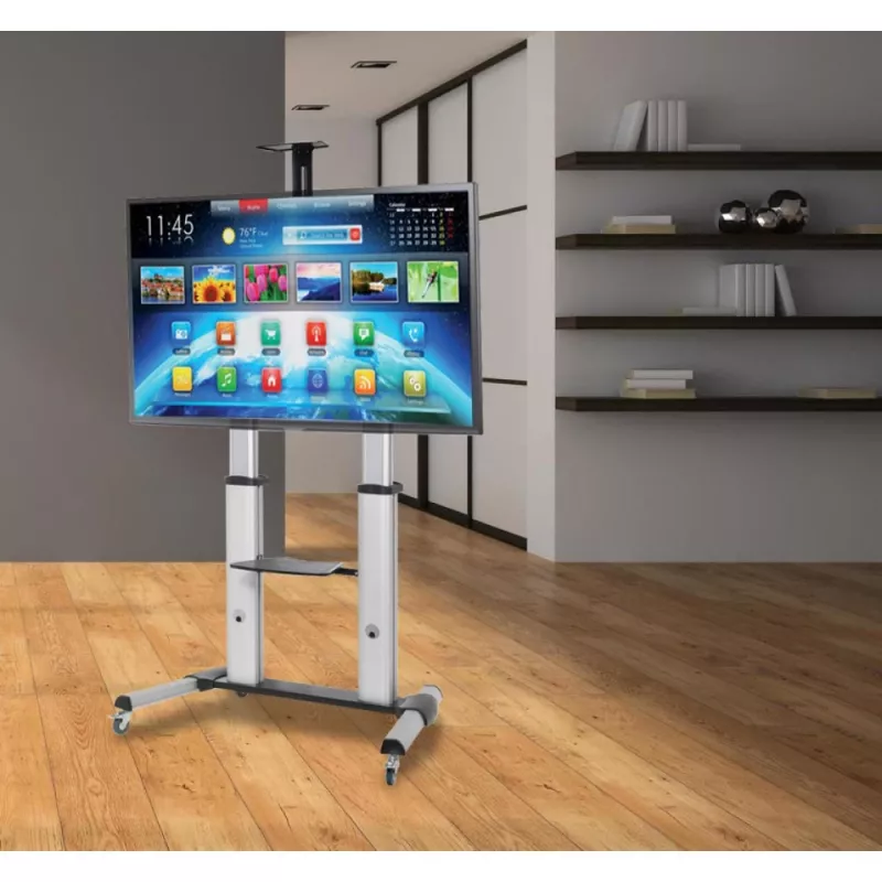 Techly ICA-TR24 supporto TV mobile, 60-100 pollici, 100 kg, con ripiani