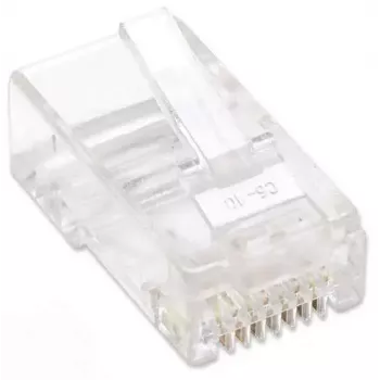 Intellinet connettore modulare RJ45, Cat5e, UTP, 3 punte, per filo pieno, contatti placcati oro 15 µ, confezione da 100