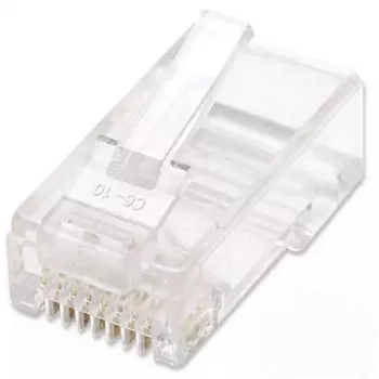 Intellinet connettore modulare RJ45, Cat5e, UTP, 3 punte, per filo pieno, contatti placcati oro 15 µ, confezione da 100