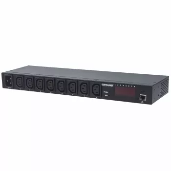 Intellinet PDU intelligente 8 porte 19 pollici, unità di distribuzione di corrente intelligente C13 rackmount 19 pollici; monitora potenza, temperatura e umidità