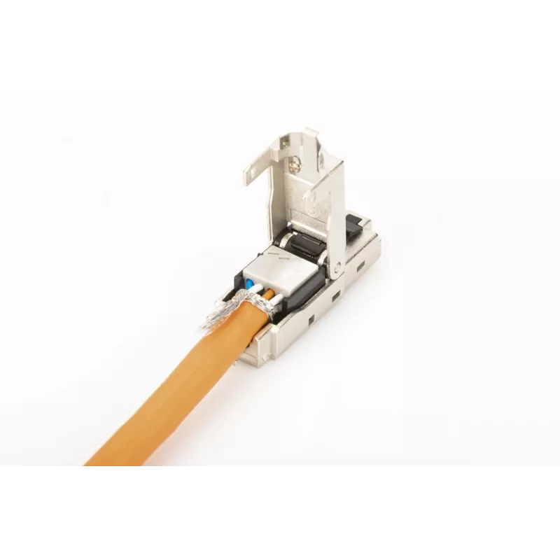 DIGITUS connettore CAT6a da campo - STP, cappuccio parapolvere, protezione anti-piega