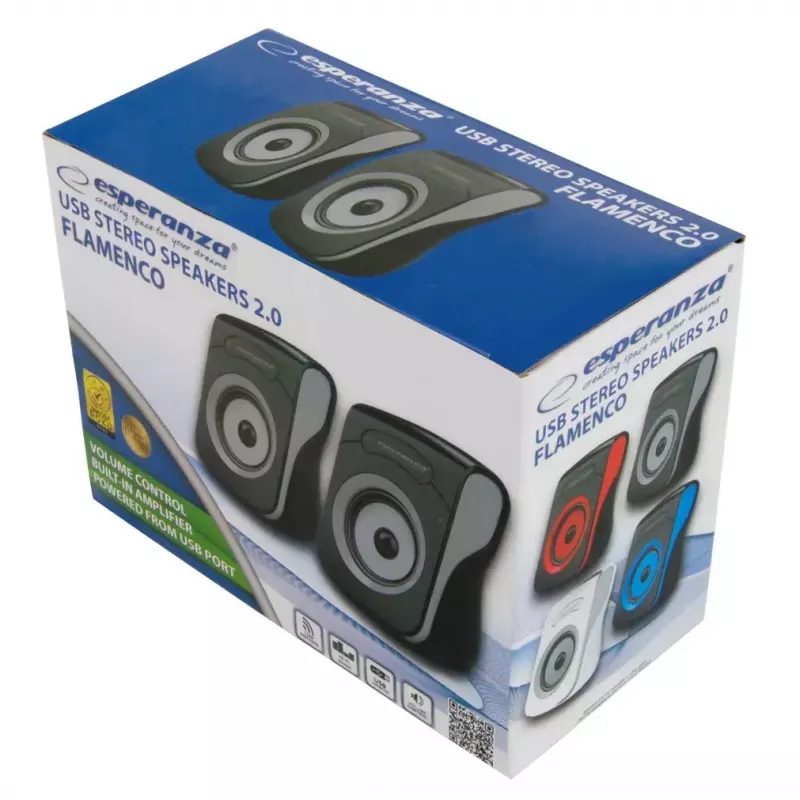 Diffusori 2.0 USB Flamenco nero/grigio, EP140KE, 6W