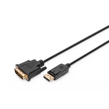 Cavo adattatore DisplayPort DIGITUS, DP - DVI (24+1) M/m, 2m con blocco, compatibile DP 1.1a, CE nero