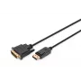 Cavo adattatore DisplayPort DIGITUS, DP - DVI (24+1) M/m, 2m con blocco, compatibile DP 1.1a, CE nero