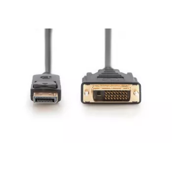 Cavo adattatore DisplayPort DIGITUS, DP - DVI (24+1) M/m, 2m con blocco, compatibile DP 1.1a, CE nero