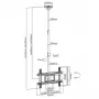 Supporto a soffitto MACLEAN MC-803 per monitor LED/LCD 23–100 pollici fino a 50 kg VESA 600×400
