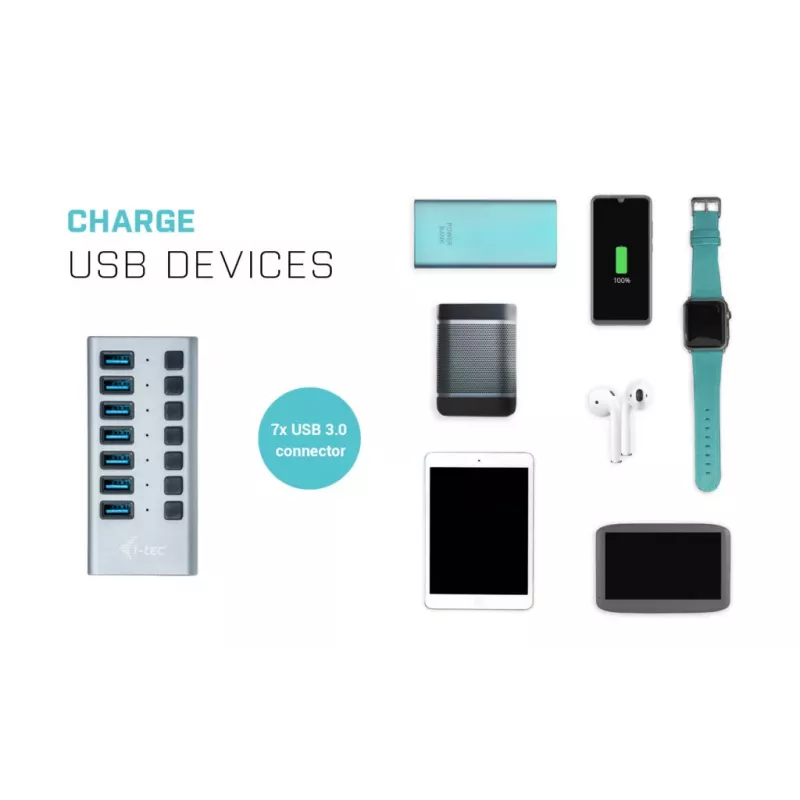 i-tec USB 3.0 Charging HUB 7 porte + alimentatore 36 W