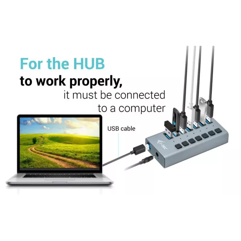 i-tec USB 3.0 Charging HUB 7 porte + alimentatore 36 W