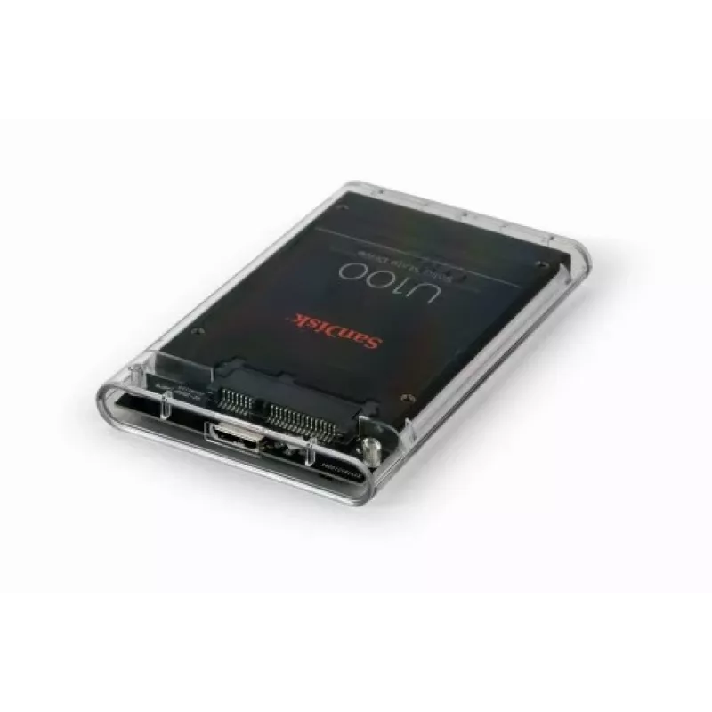 GEMBIRD case USB 3.0 per HDD SATA 2,5 pollici 9,5 mm, plastica trasparente