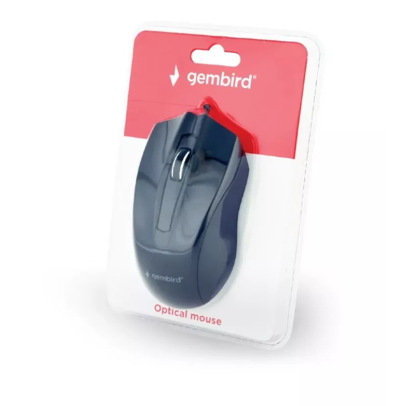 Mouse ottico cablato ambidestro Gembird MUS-3B-01 — USB Type-A, 1000 DPI, 3 tasti, nero