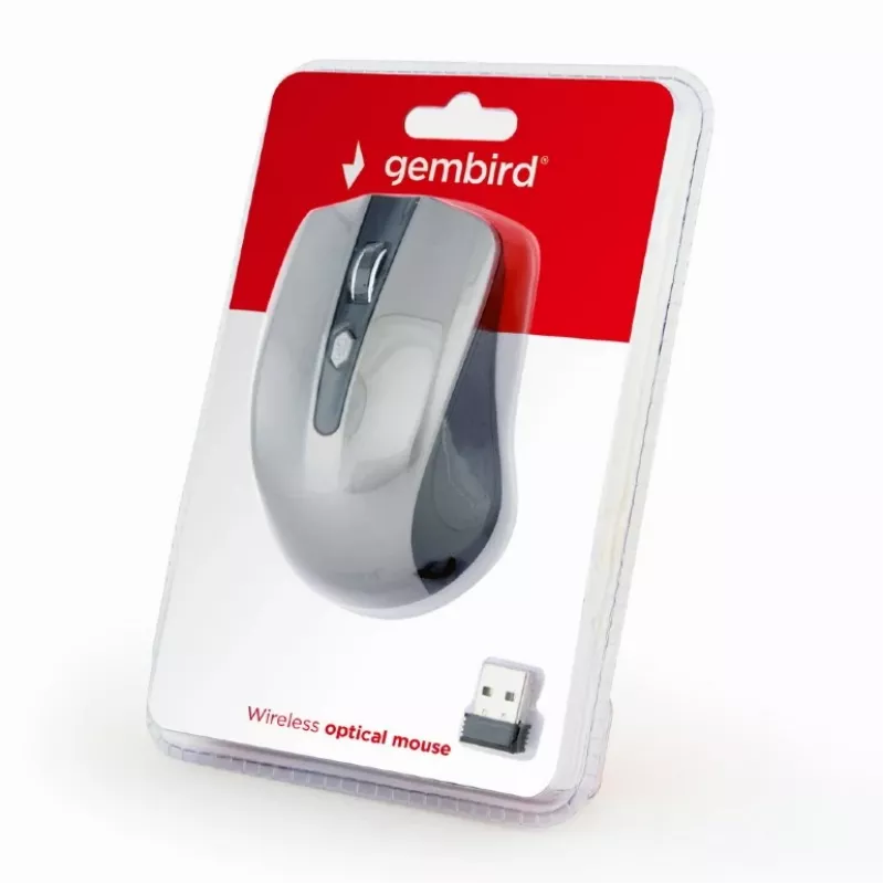 GEMBIRD mouse ottico wireless MUSW-4B-04-BG – 4 tasti nero/grigio spazio