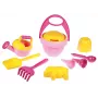 Lena Happy Sand Girls I 10 pz., set giocattolo con sabbia, da 1 anno, rosa, giallo
