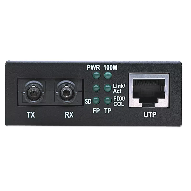 Convertitore multimediale Fast Ethernet Intellinet, da 10/100Base-Tx a 100Base-Fx (ST) multimodale, 2 km (1,24 miglia)