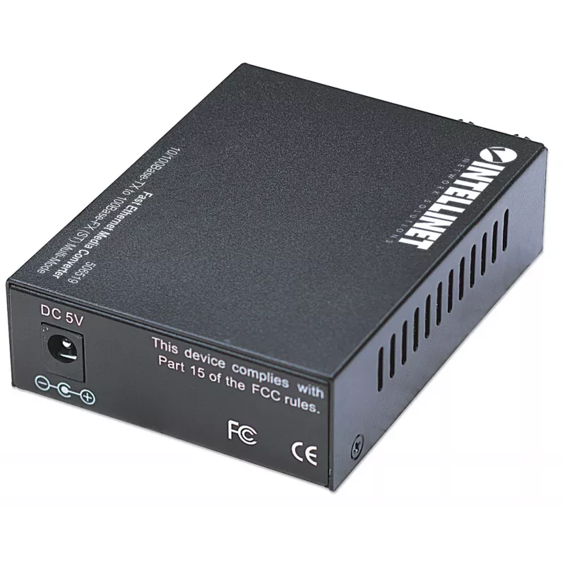 Convertitore multimediale Fast Ethernet Intellinet, da 10/100Base-Tx a 100Base-Fx (ST) multimodale, 2 km (1,24 miglia)