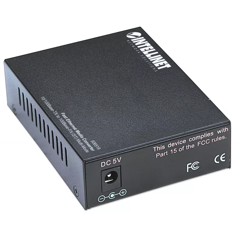 Convertitore multimediale Fast Ethernet Intellinet, da 10/100Base-Tx a 100Base-Fx (ST) multimodale, 2 km (1,24 miglia)