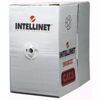 Cavo di rete bulk Cat6 Intellinet, 23 AWG, filo massiccio, 305 m, grigio, CCA, U/UTP, scatola