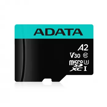Scheda di memoria microSDXC ADATA 128 GB UHS-I Premier Pro V30 U3 Class 10, 100/80 MB/s, impermeabile, con adattatore SD