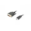 Cavo LANBERG HDMI(m)->DVI-D(m)(24+1) Dual Link con connettori 4k placcati oro - 3m nero