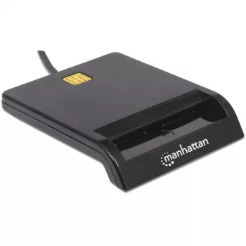 Lettore di smart card a contatto MANHATTAN 102049 — USB 2.0, cavo 1,05 m, nero, case in ABS